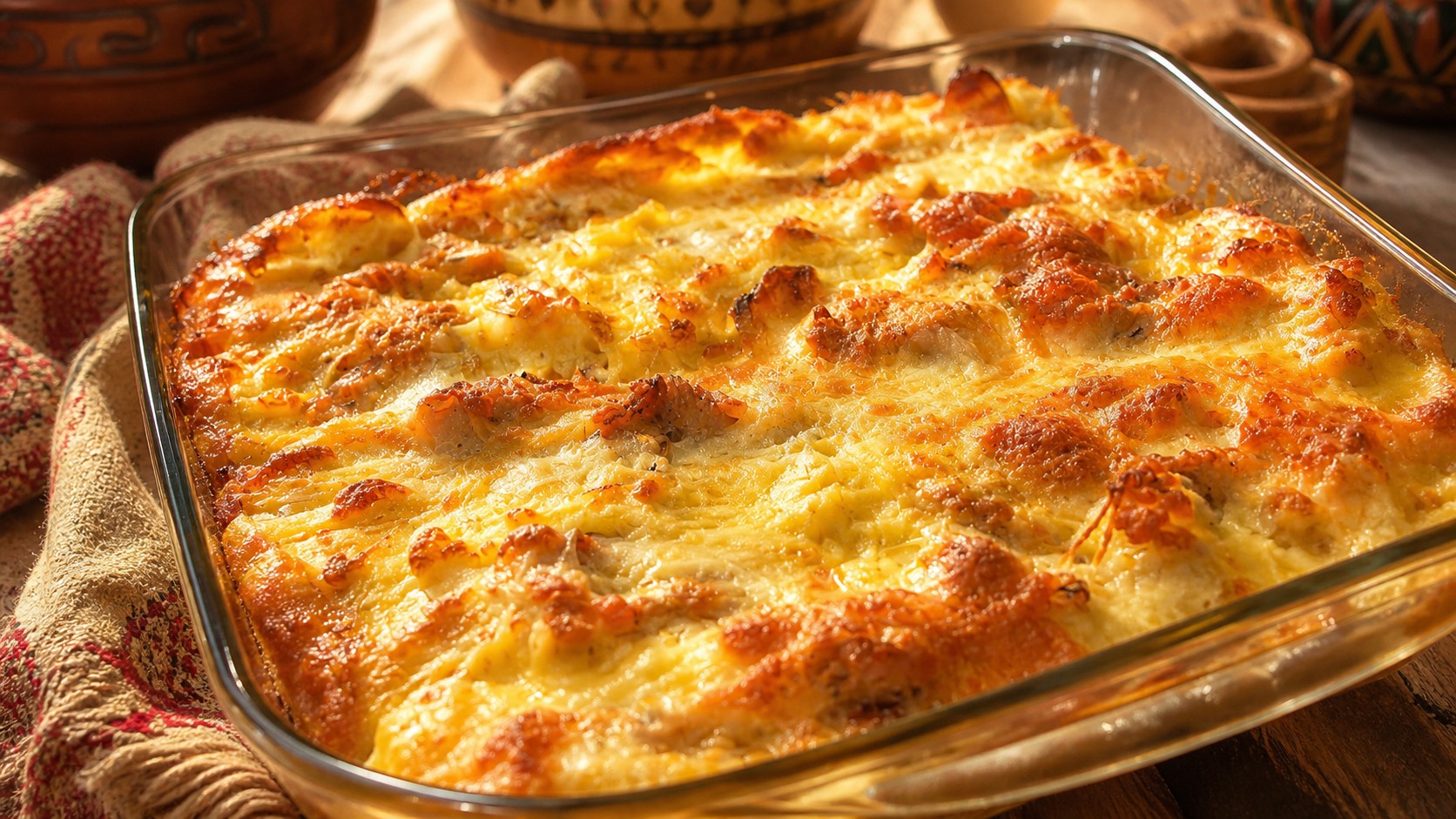 Пилешка запеканка под пухкава заливка: Вкусната семейна вечеря pileshka-zapekanka-pod-puhkava-zalivka-nai-vkusnata-semeina-vecherya