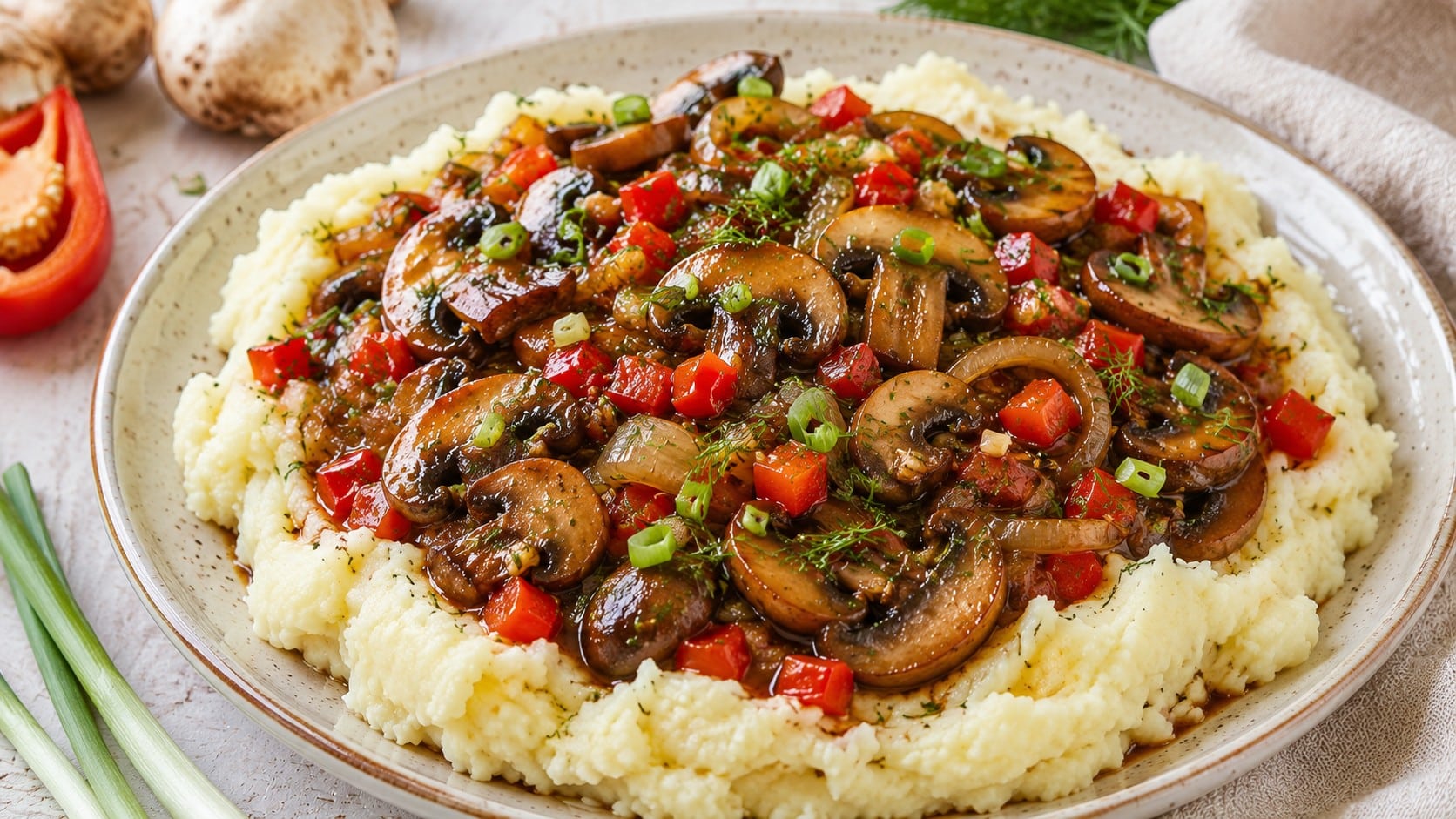 Картофено пюре с гъби и терияки сос: Лесна вечеря kartofeno-pyure-s-gabi-i-teriyaki-sos-lesna-vecherya
