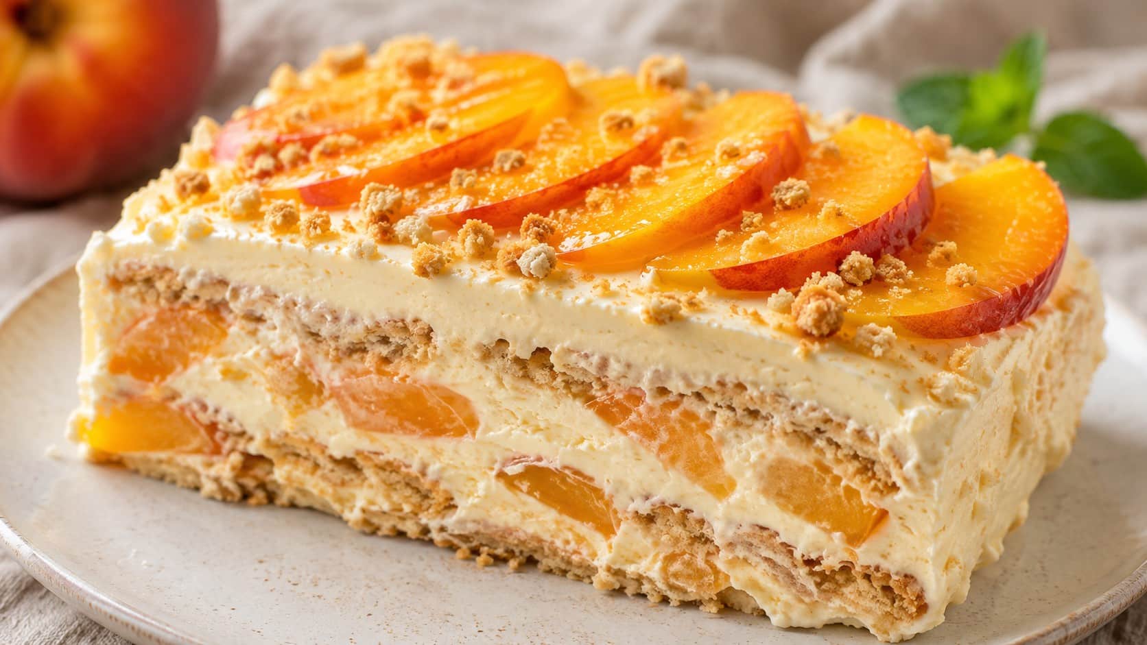 Десерт с праскови и бисквитен крем – лятно изкушение desert-s-praskovi-i-biskviten-krem-lyatno-izkushenie