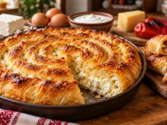 zlatista-vita-banitsa-s-byalo-sirene-do-hrupkavi-banichki-s-planka-ot-shunka-kashkaval-i-pecheni-chushki