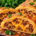Бутер руло с кайма, чедър и лук narezano-zlatisto-buter-rulo-s-planka-ot-kayma-karameliziran-luk-i-raztopen-cheddar