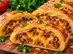 narezano-zlatisto-buter-rulo-s-planka-ot-kayma-karameliziran-luk-i-raztopen-cheddar