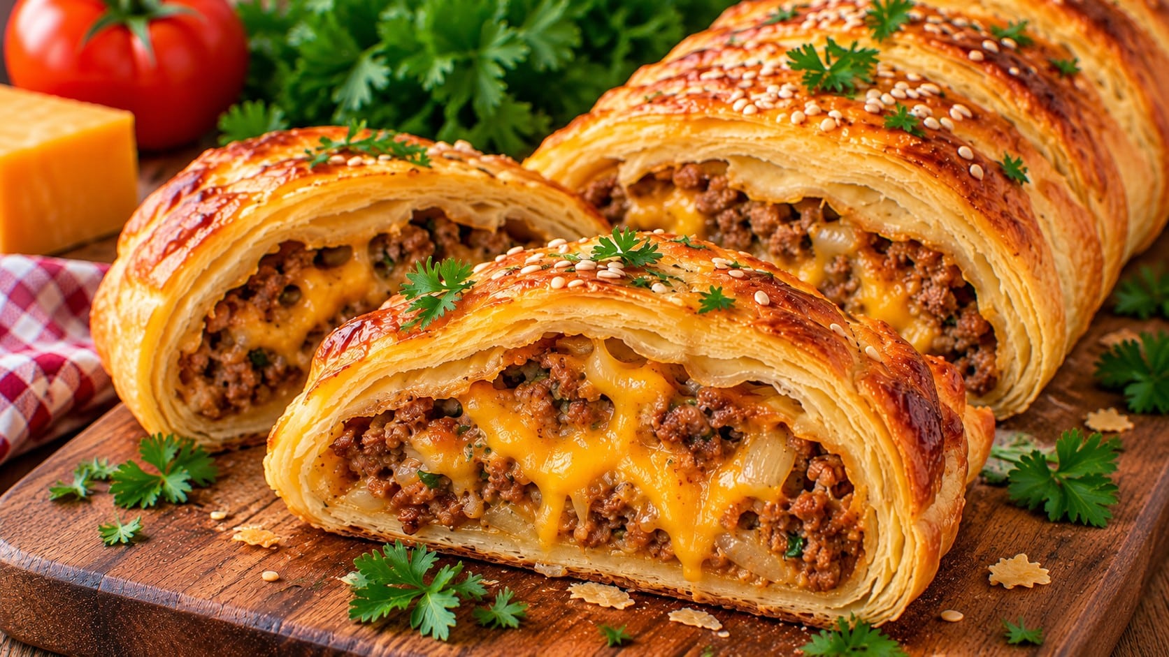 narezano-zlatisto-buter-rulo-s-planka-ot-kayma-karameliziran-luk-i-raztopen-cheddar