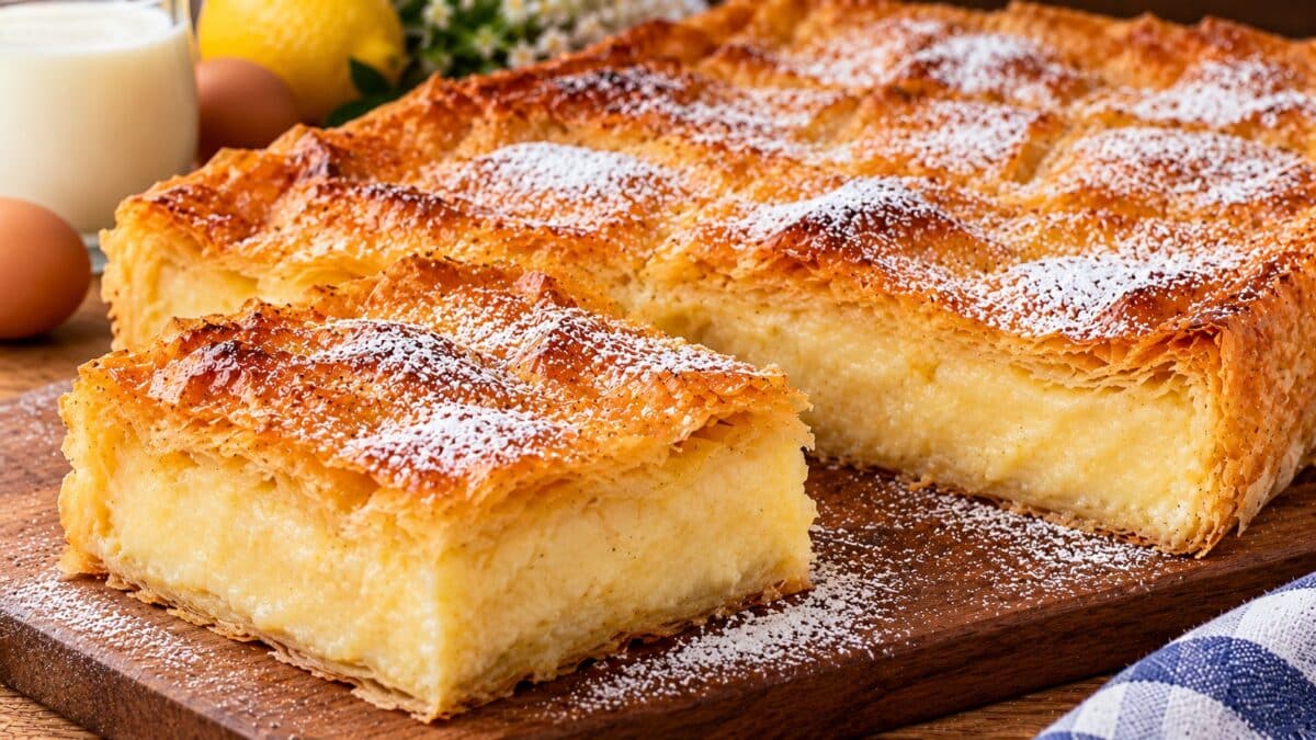 narezana-banitsa-s-mlechen-krem-i-pudra-zahar