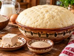 vтасalo-testo-v-glinena-kupa-do-pryasna-maya-suha-maya-brashno-mlyako-i-yaytse
