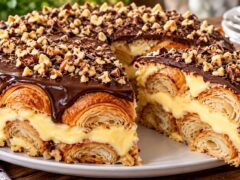 narezyana-torta-s-kroasani-vanilov-krem-i-shokolad